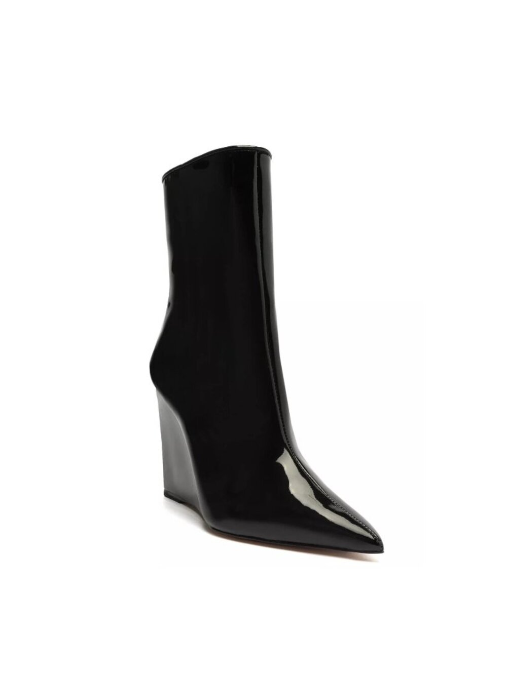 Schutz Womens Asya Heel Pointed Toe Wedge Booties Black Size 9.5B Defected